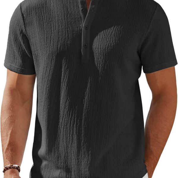 Men's  Shirt Short Sleeve Stand Collar Summer Casual Beach Hippie T-Shirts